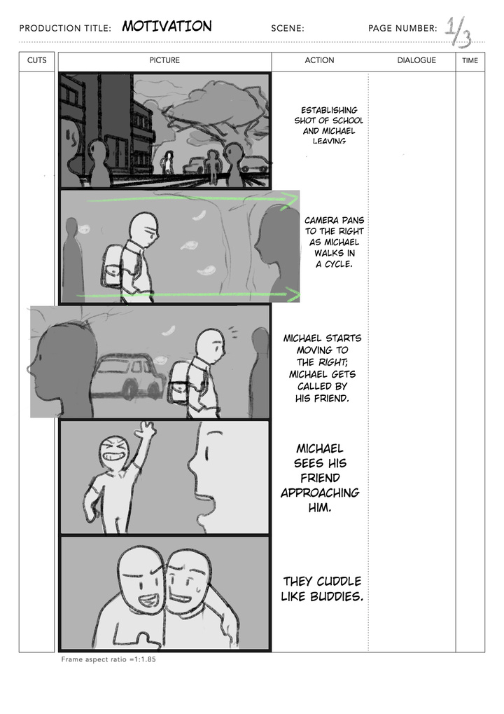 Motivated storyboard page